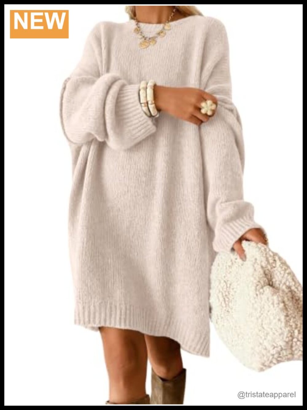 Oversized Long Sleeve Chunky Knit Pullover Sweater